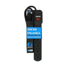 Forza power strip 6 outlets circuit breaker 110V US black